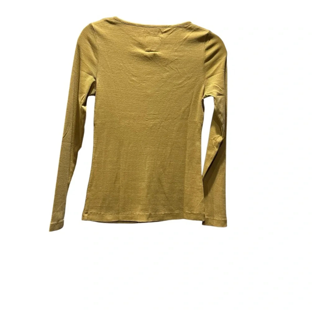 Chaser Mustard Yellow Button Up Top Small New NWT Long Sleeve - Picture 2 of 2